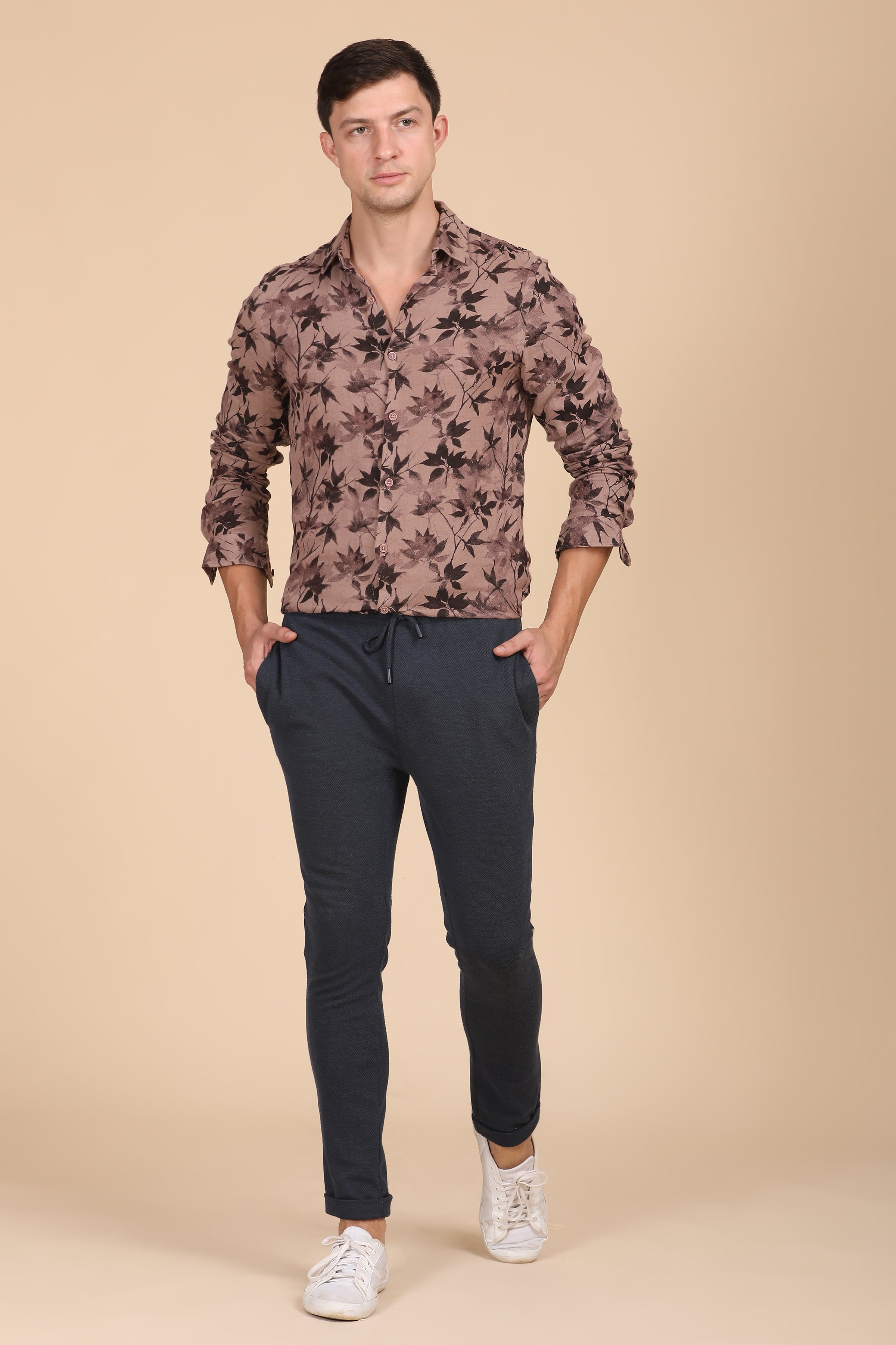Men Double Layered Printed Shirt