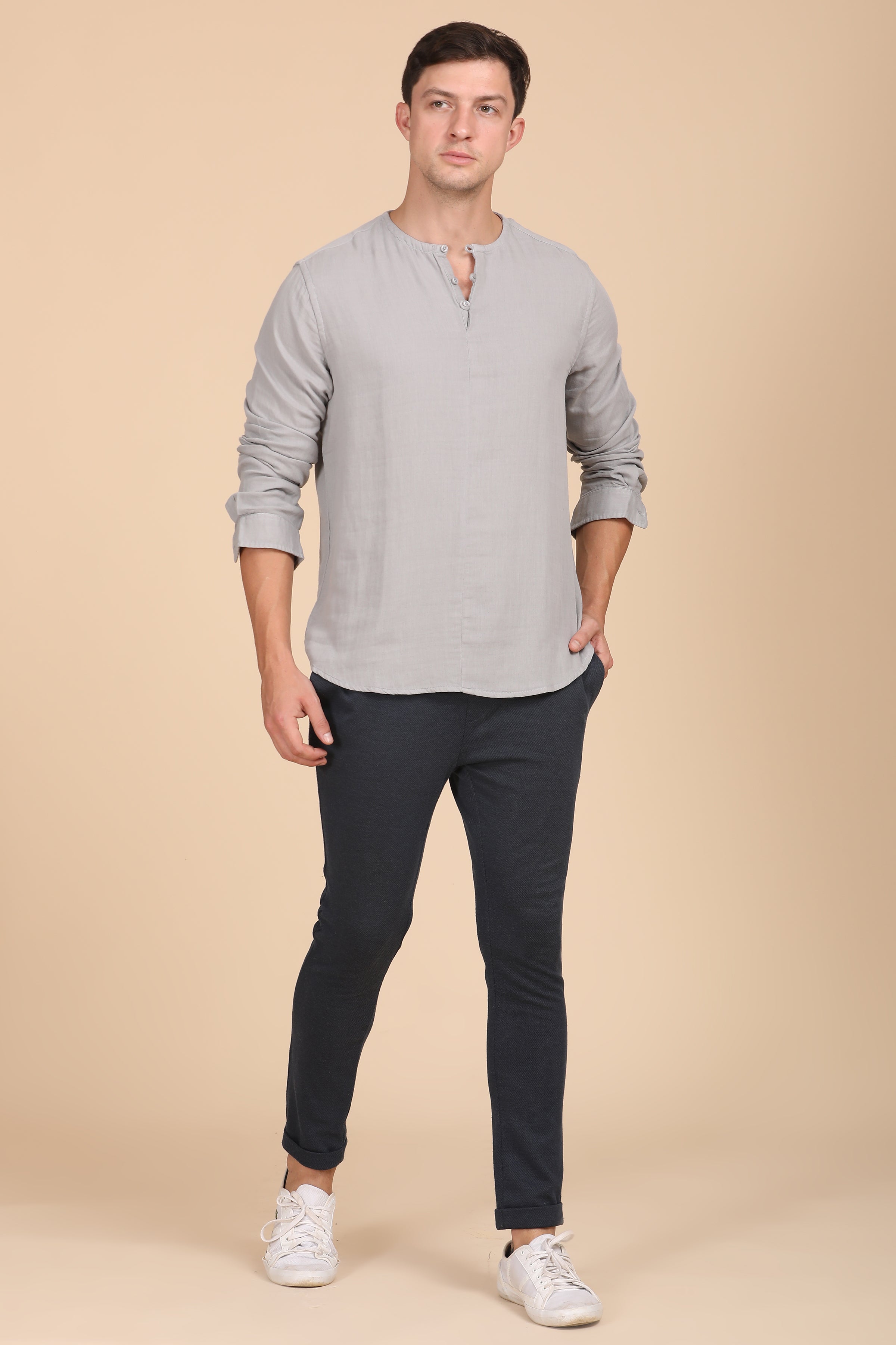 Men Cotton Solid Shirt
