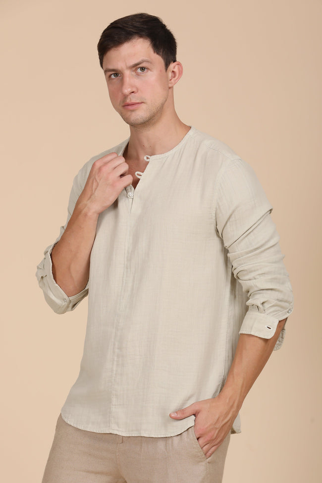 Men Cotton Solid Shirt