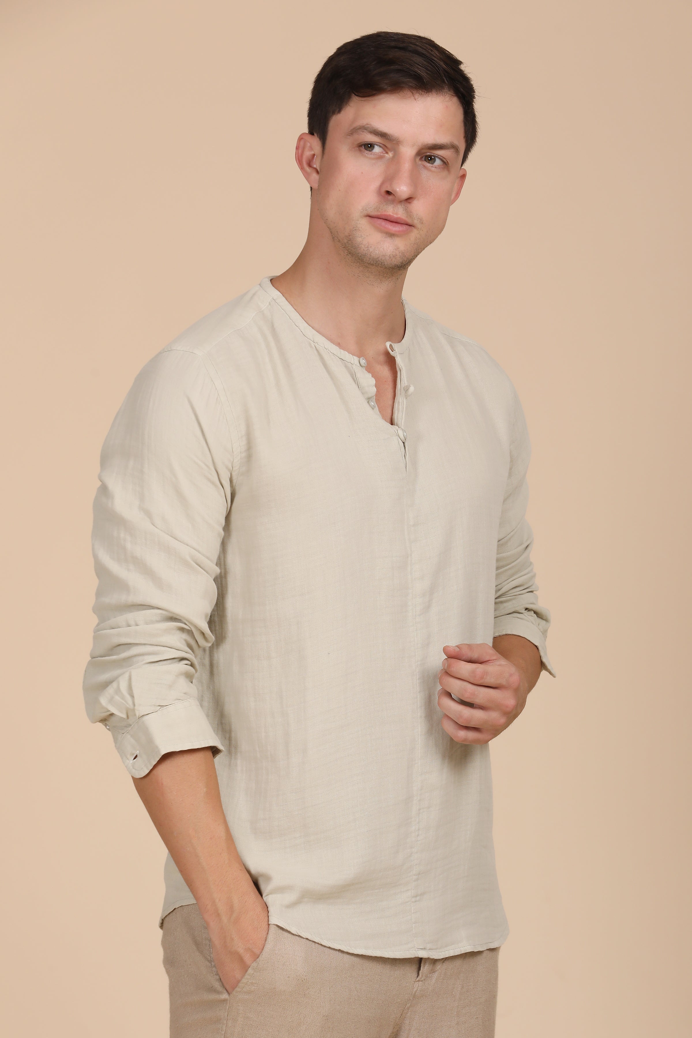 Men Cotton Solid Shirt