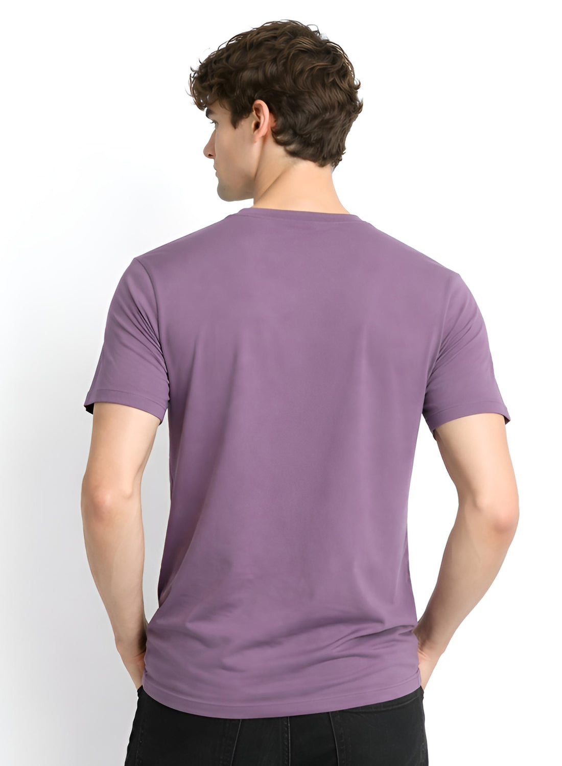 Men Purple Typography T-Shirt