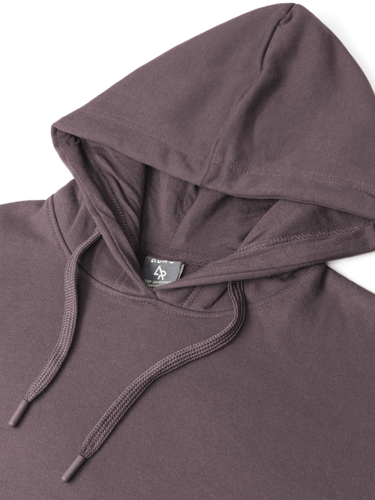 Men Mauve Cotton Fleece Hoodie