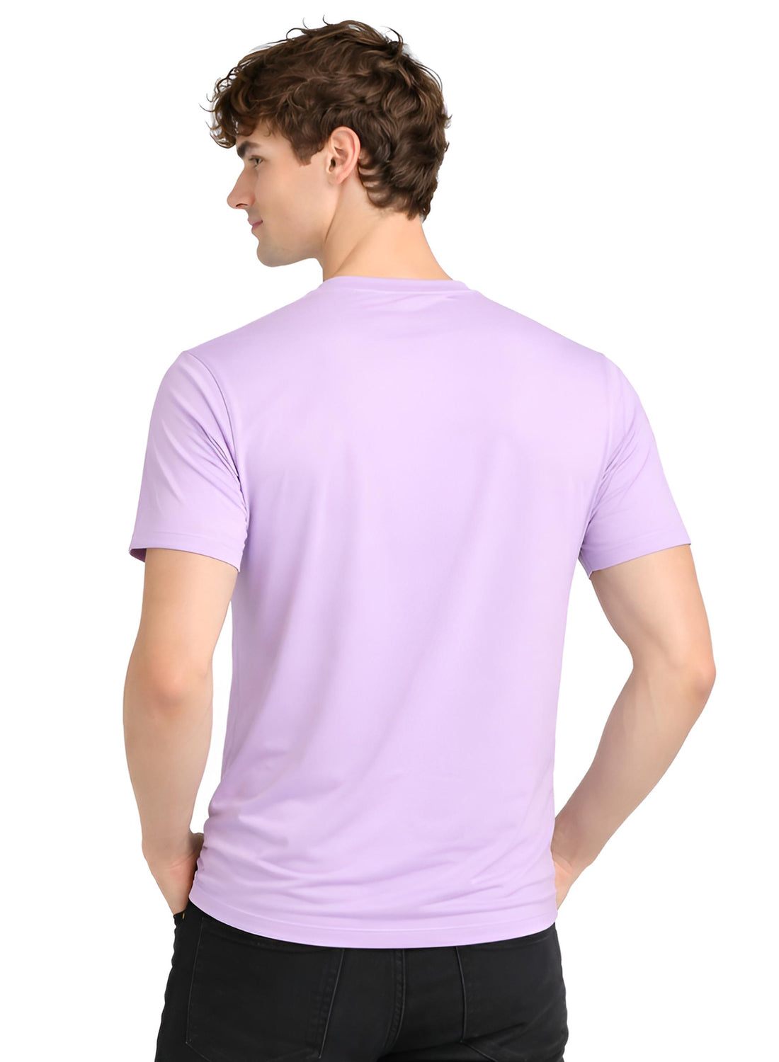 Men Lavender Cotton Printed  T-Shirt