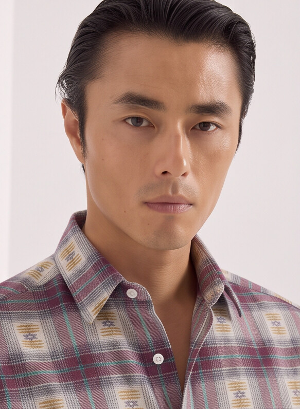 Men Multi Check & Motif Shirt
