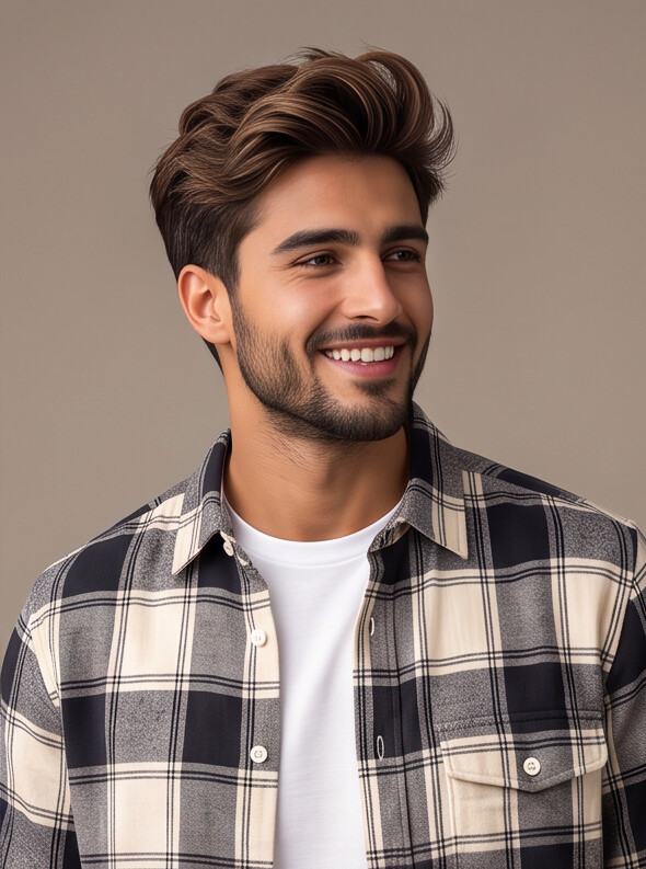 Men Blue Checked Shirt