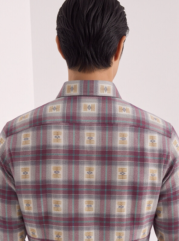 Men Multi Check & Motif Shirt