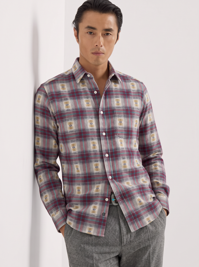 Men Multi Check & Motif Shirt