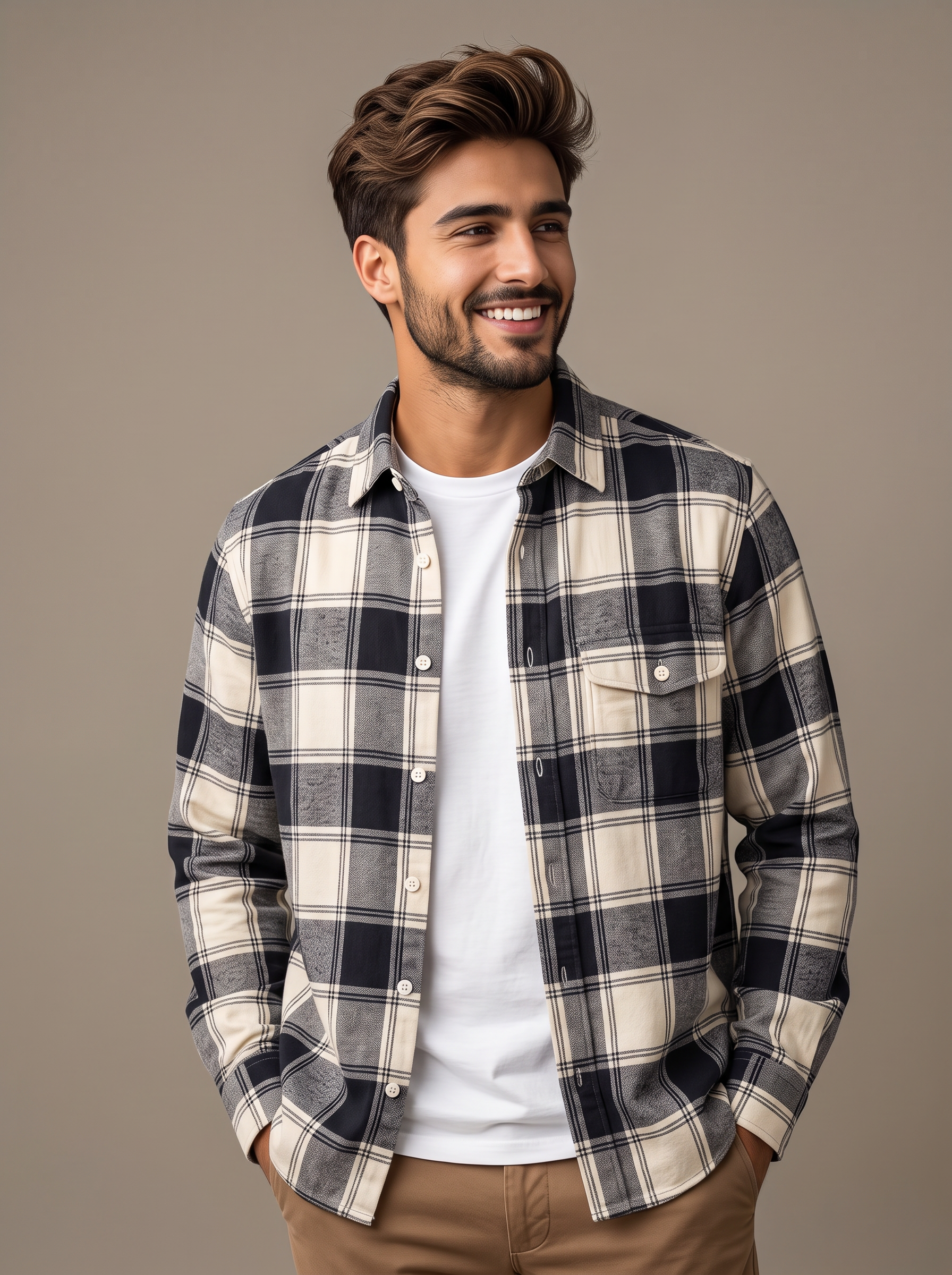 Men Blue Checked Shirt