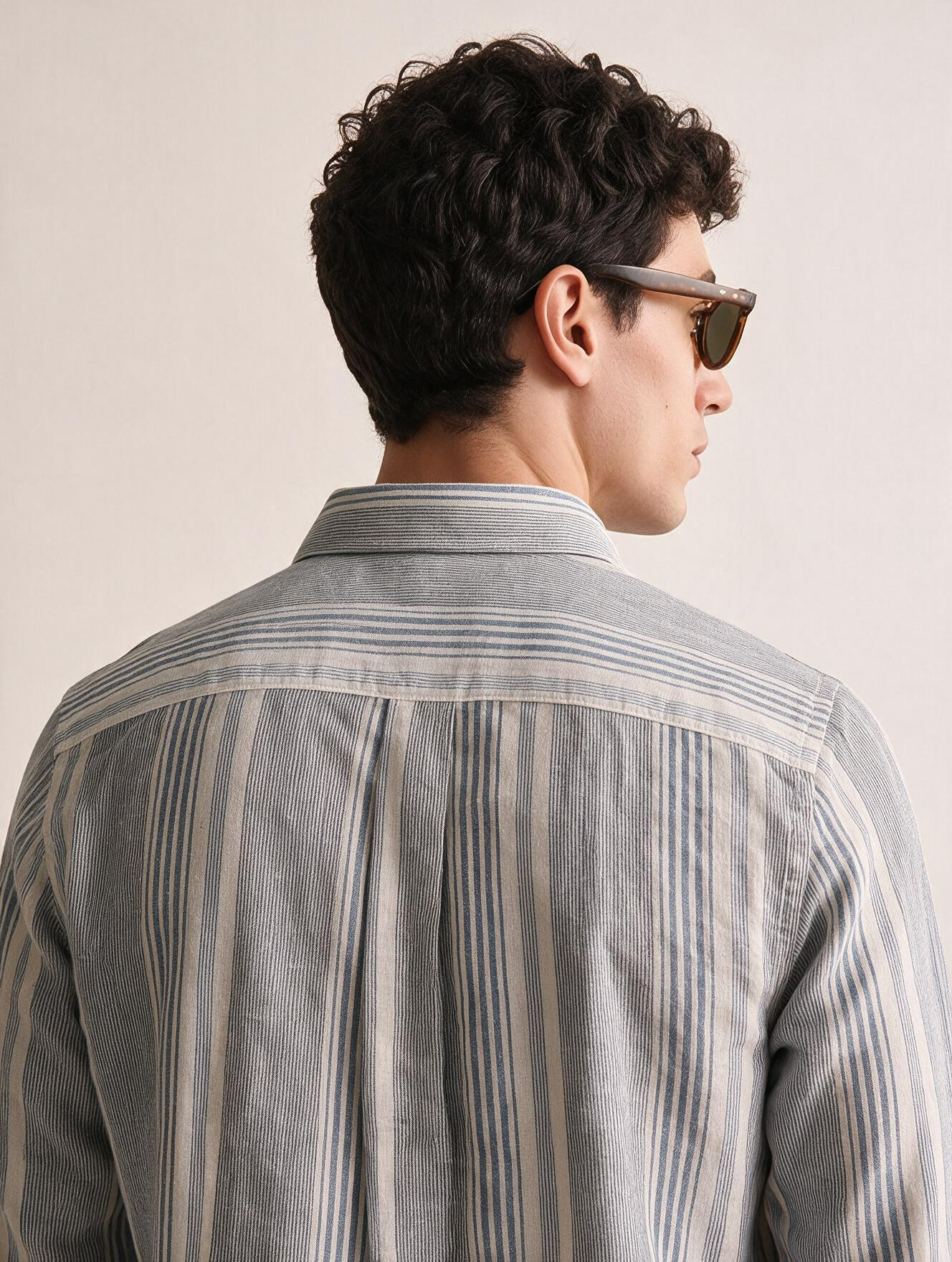 Men Contrast Stripe Slim Shirt