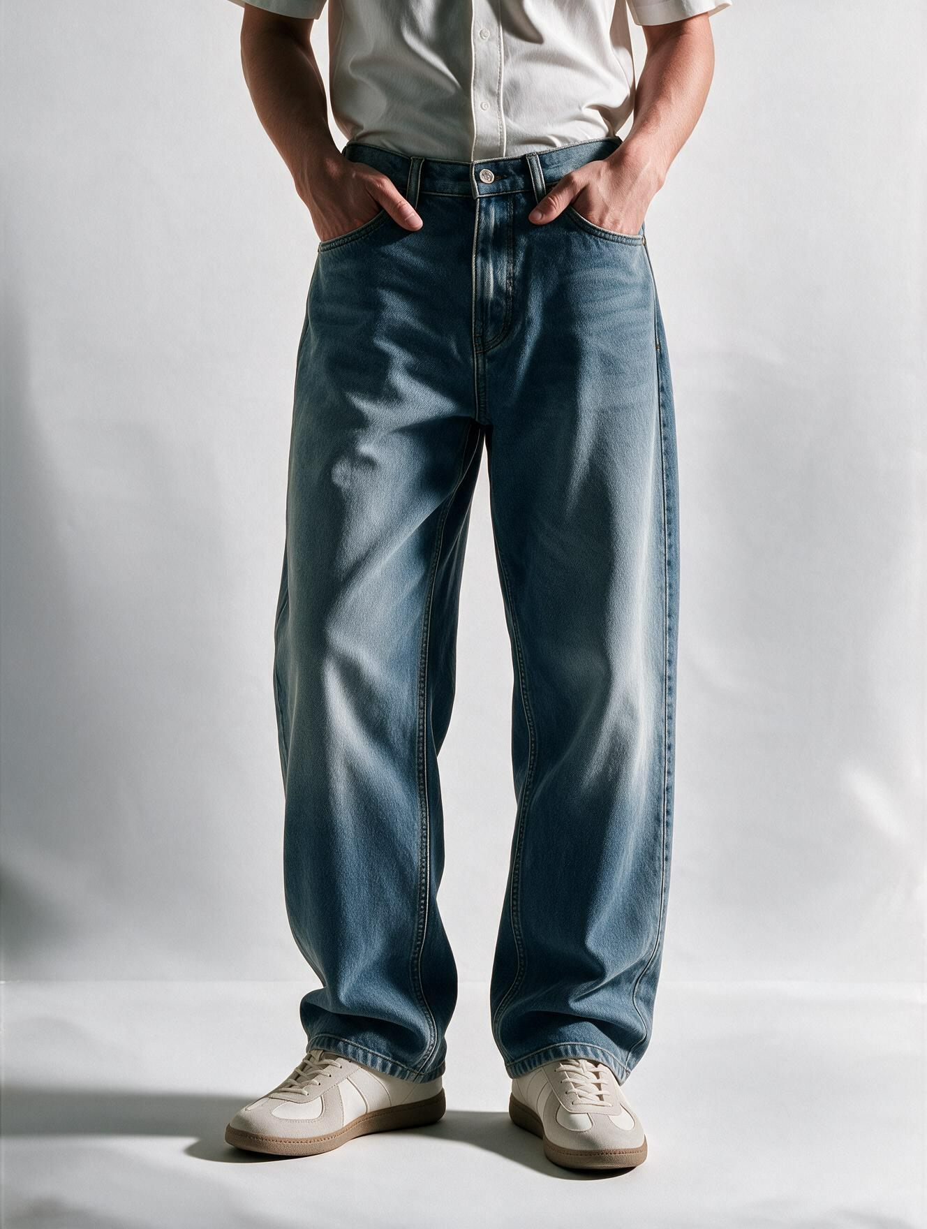Men Blue Baggy Jeans