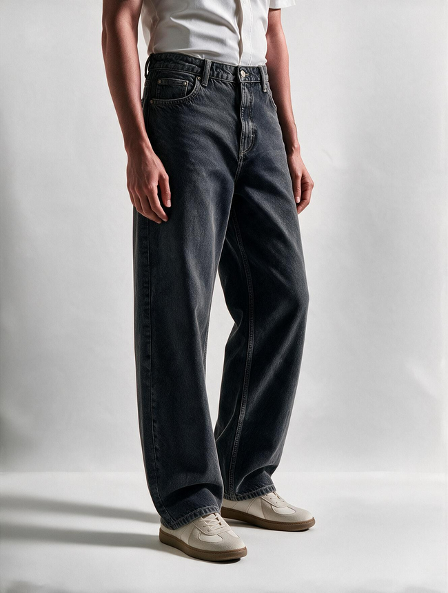 Men Black Straight Fit Jeans