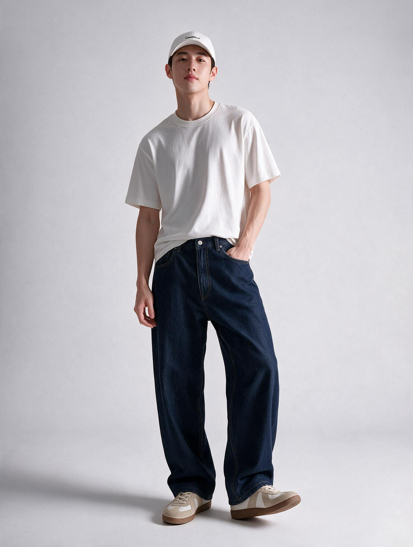 Men Indigo Baggy Jeans