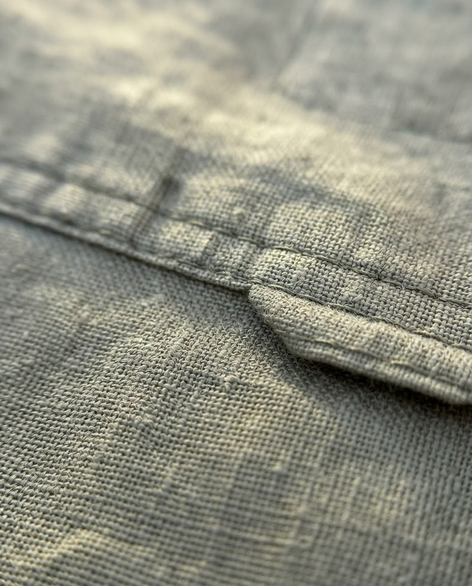 Men Linen Olive Regular Shacket
