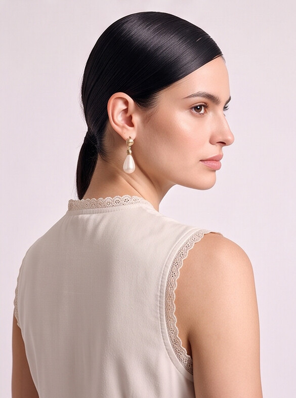 Women Scallop Lace Wrap Top