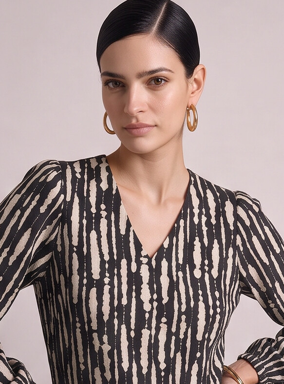 Women Monochrome Print Top