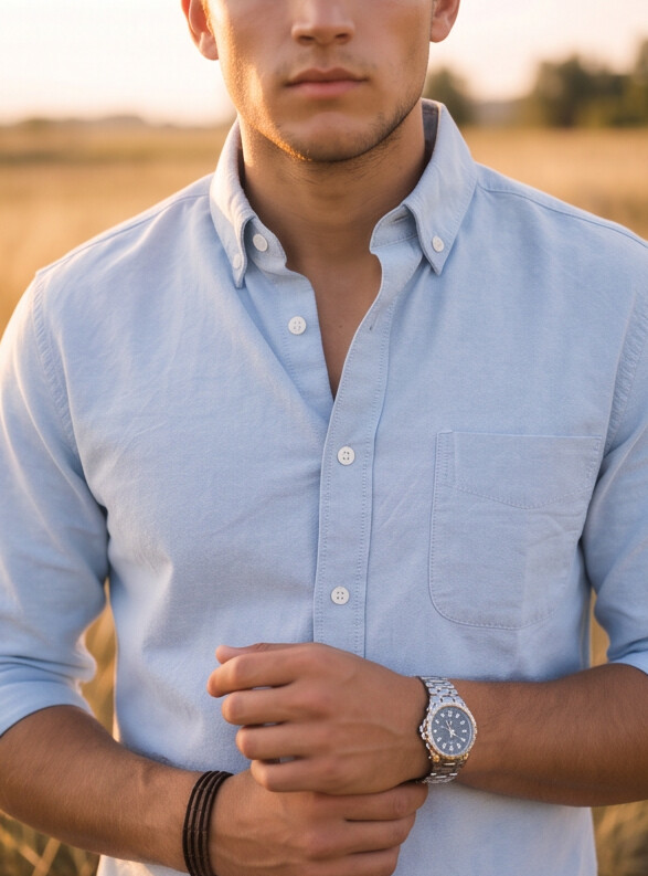 Men Light Blue Regular Shirt