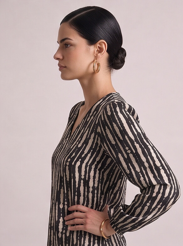 Women Monochrome Print Top