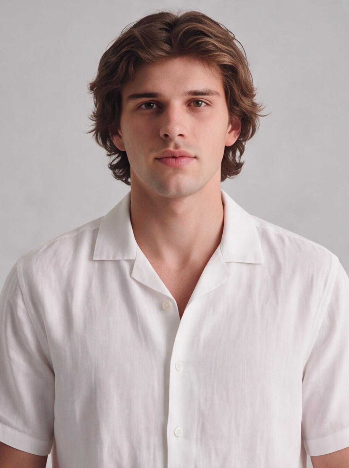 Men White 100% Linen Shirt