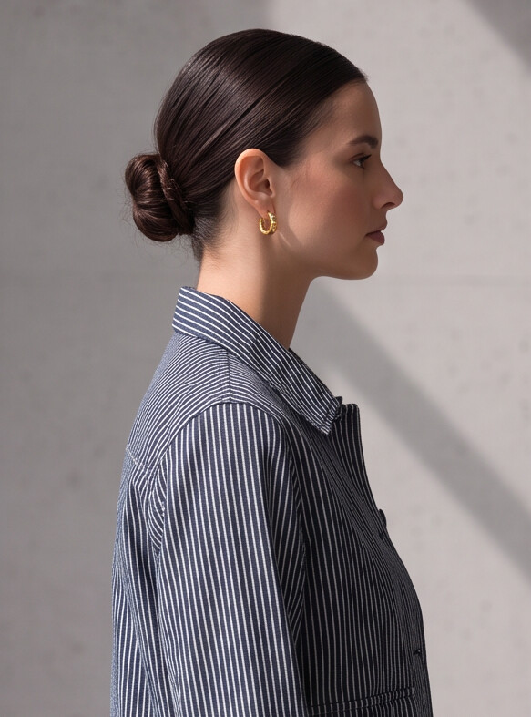 Women Navy Pinstripe Jacket