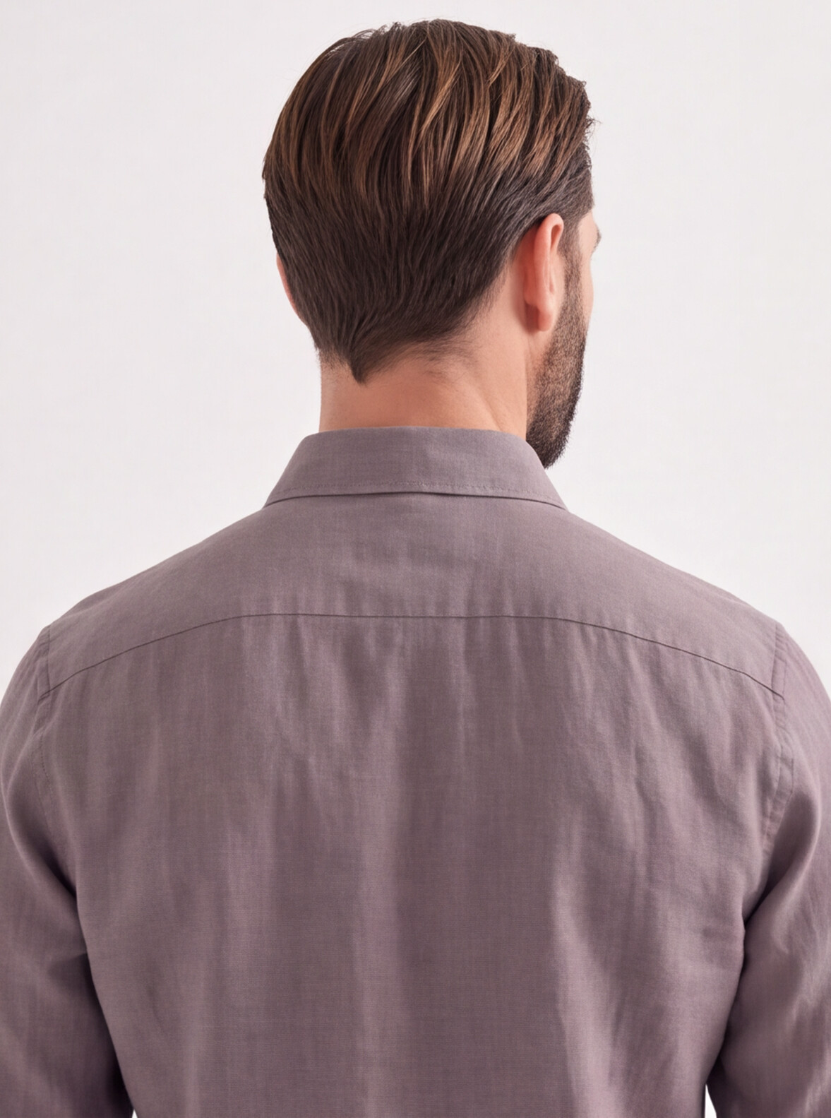 Men Mauve Viscose Linen Shirt