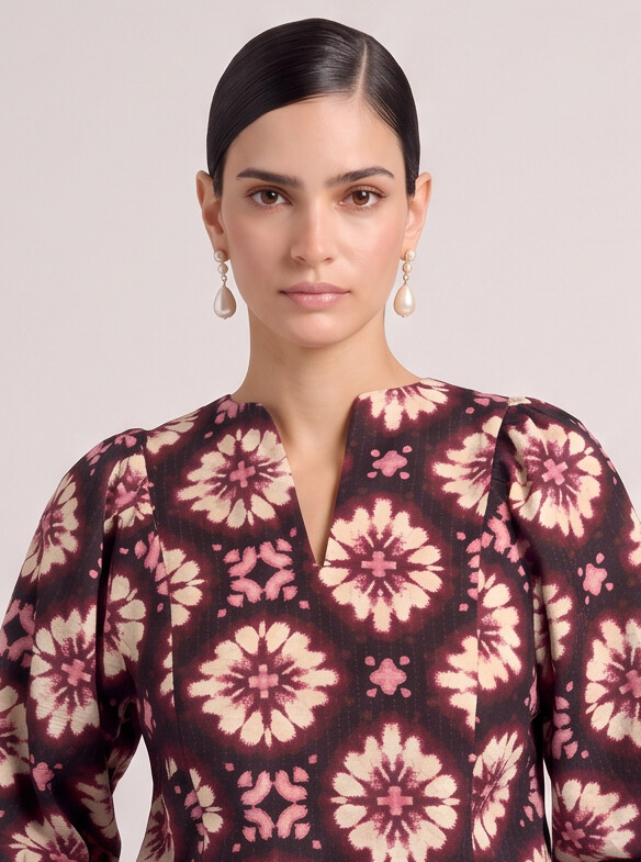 Women Retro Floral Relaxed Top