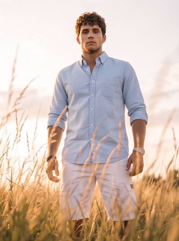 Men Light Blue Regular Shirt
