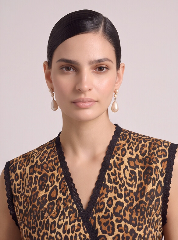 Women Wild Print Lace Wrap Top