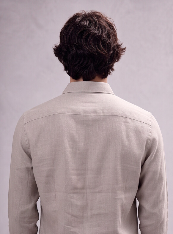 Men Ecru 100% Linen Shirt