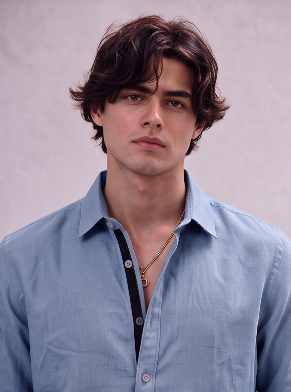 Men Blue Linen Shirt