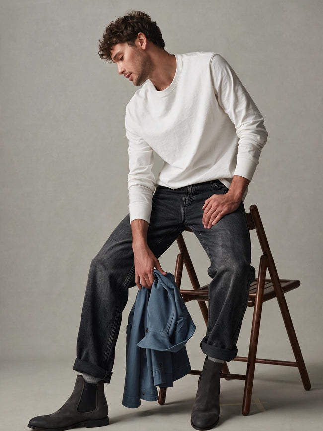 Men Black Baggy Jeans