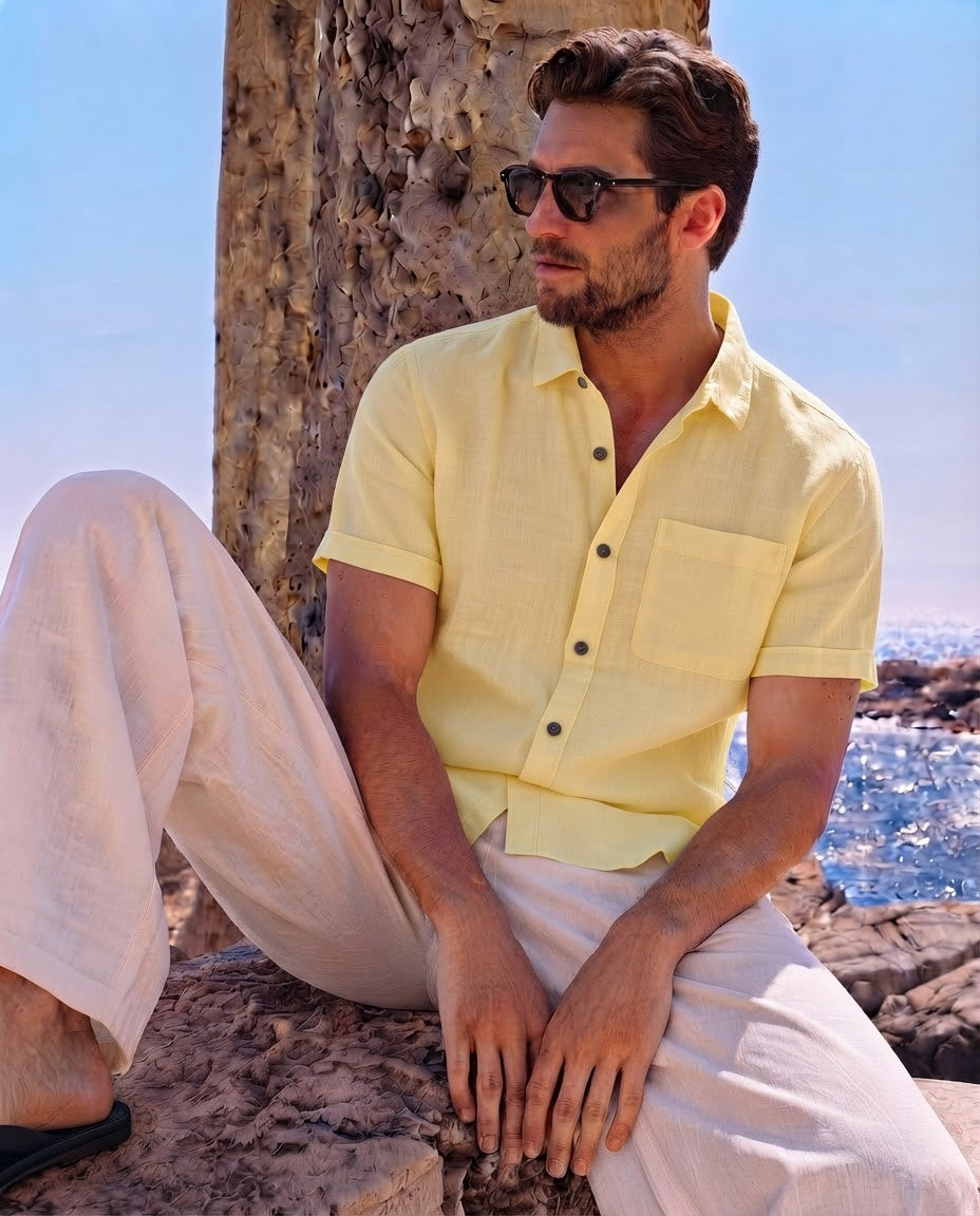 Men Yellow Regular Shirt