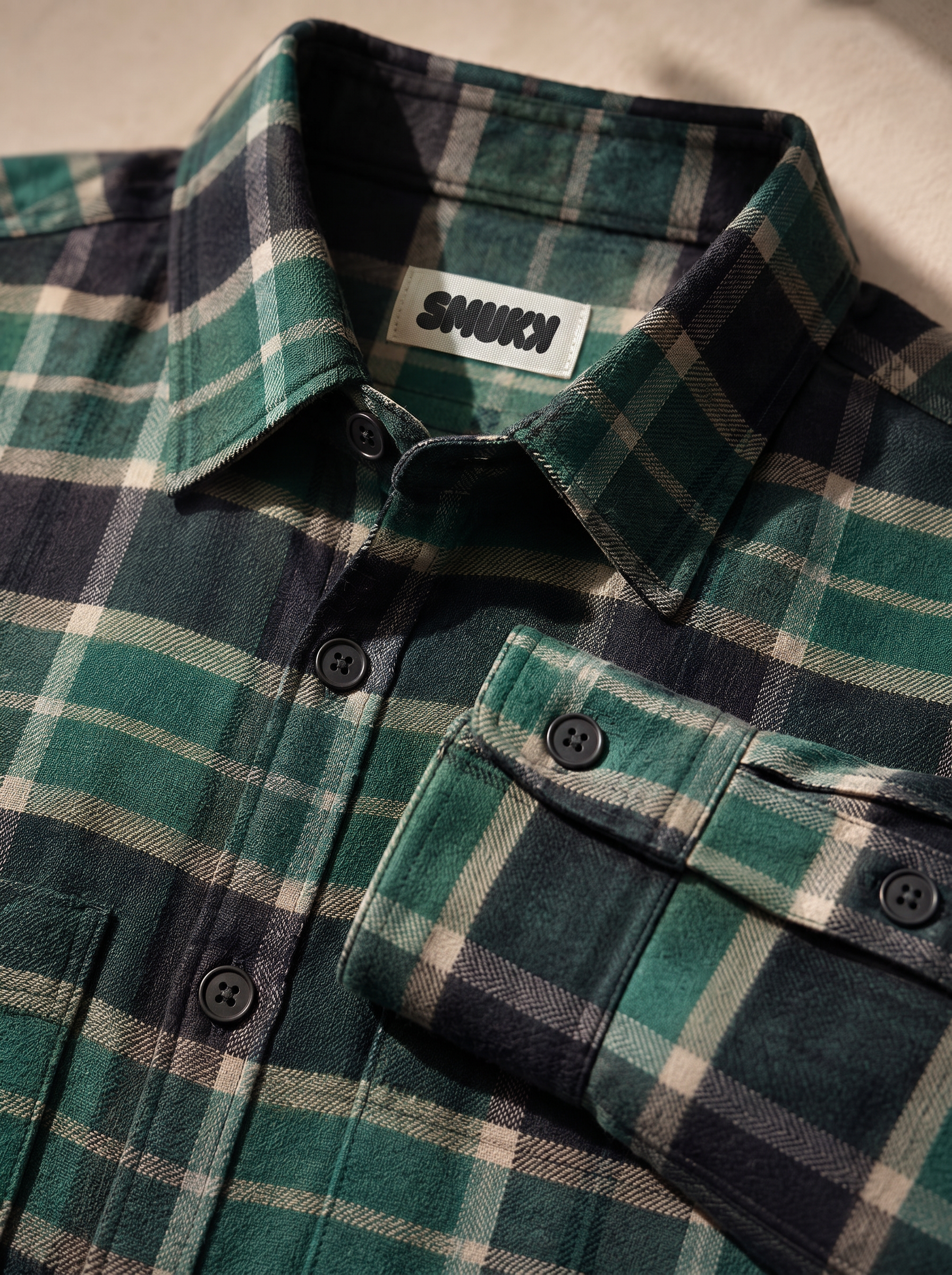 Men Green & Black Plaid Checked Long Sleeve Shirt