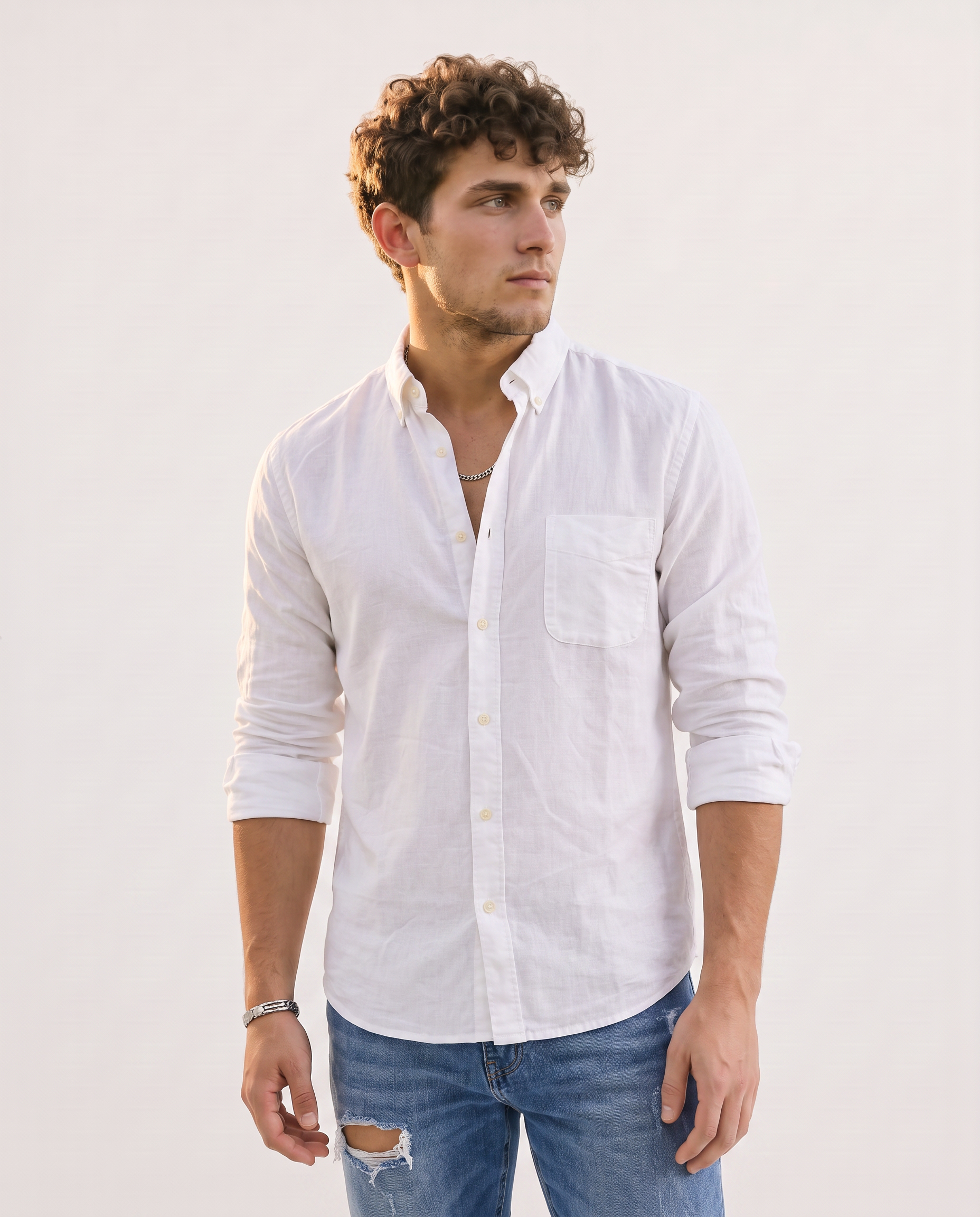 Men White Regular Shirt