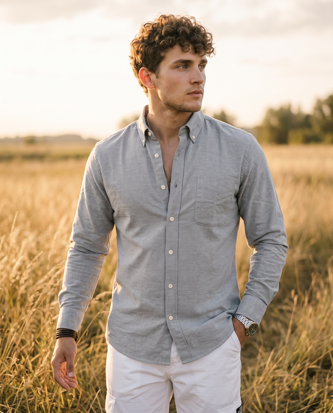 Men Grey Regular Shirt