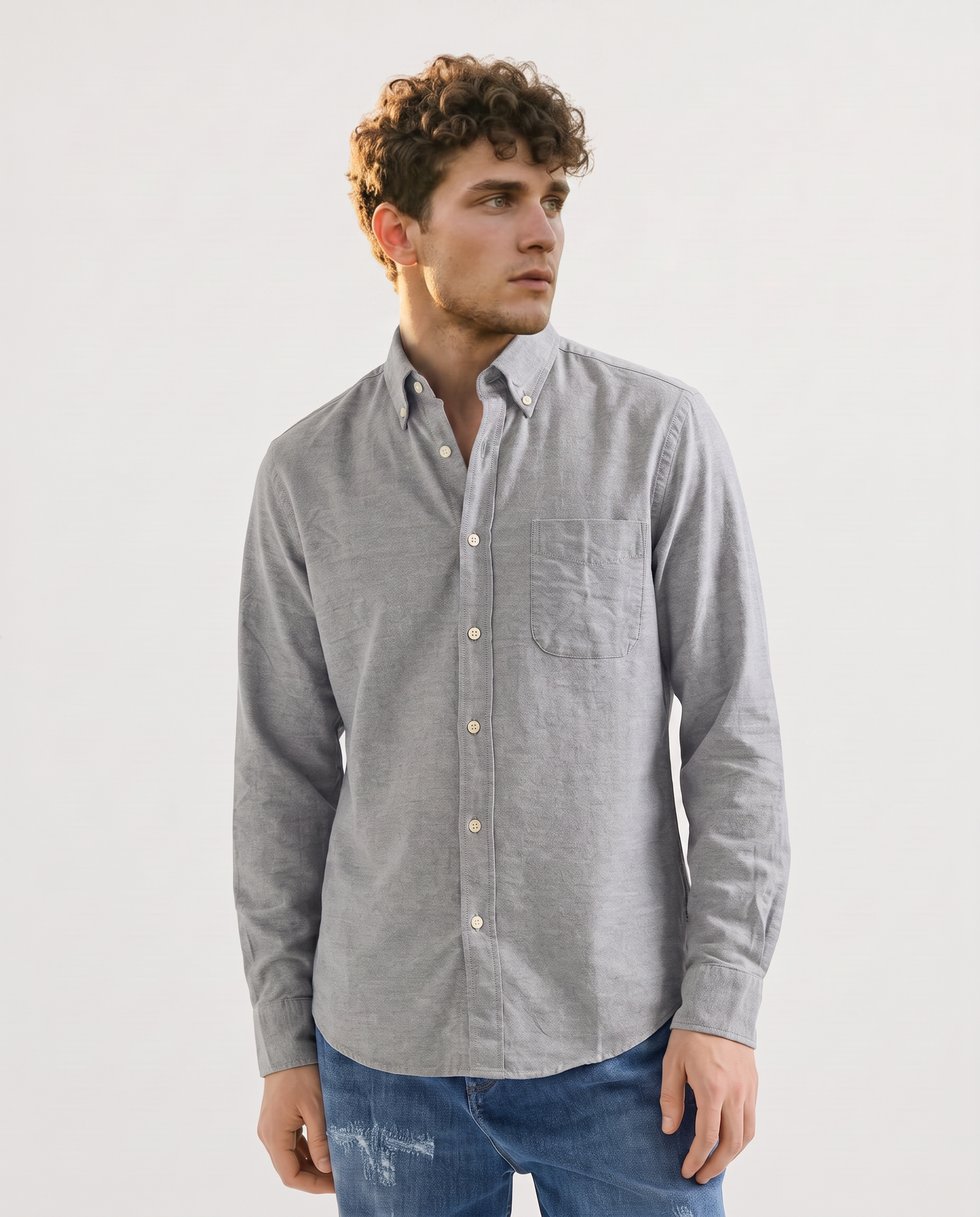 Men Grey Regular Shirt