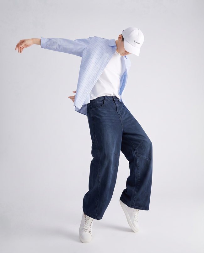 Men Navy Baggy Jeans