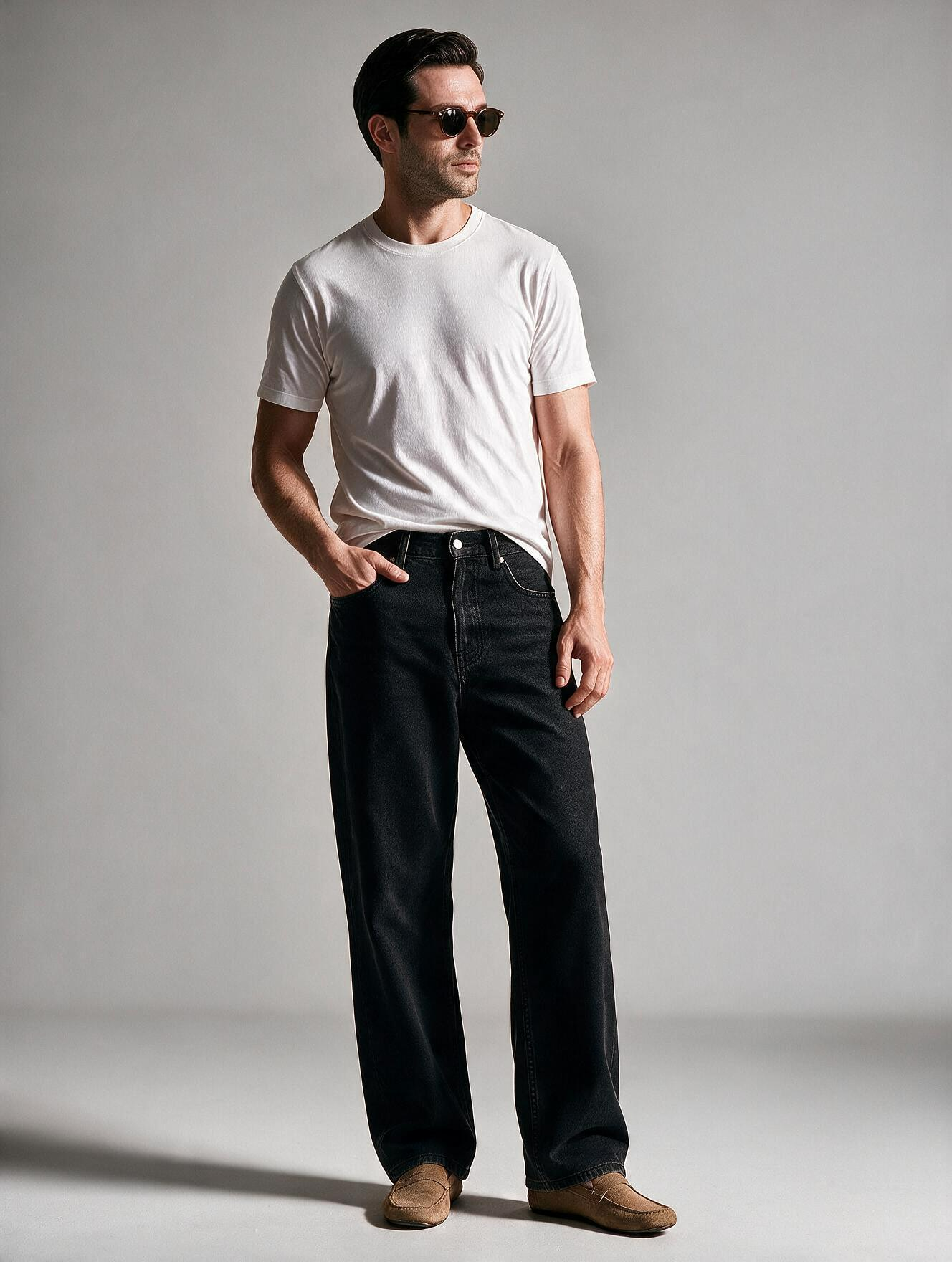 Men Black Straight Fit Jeans