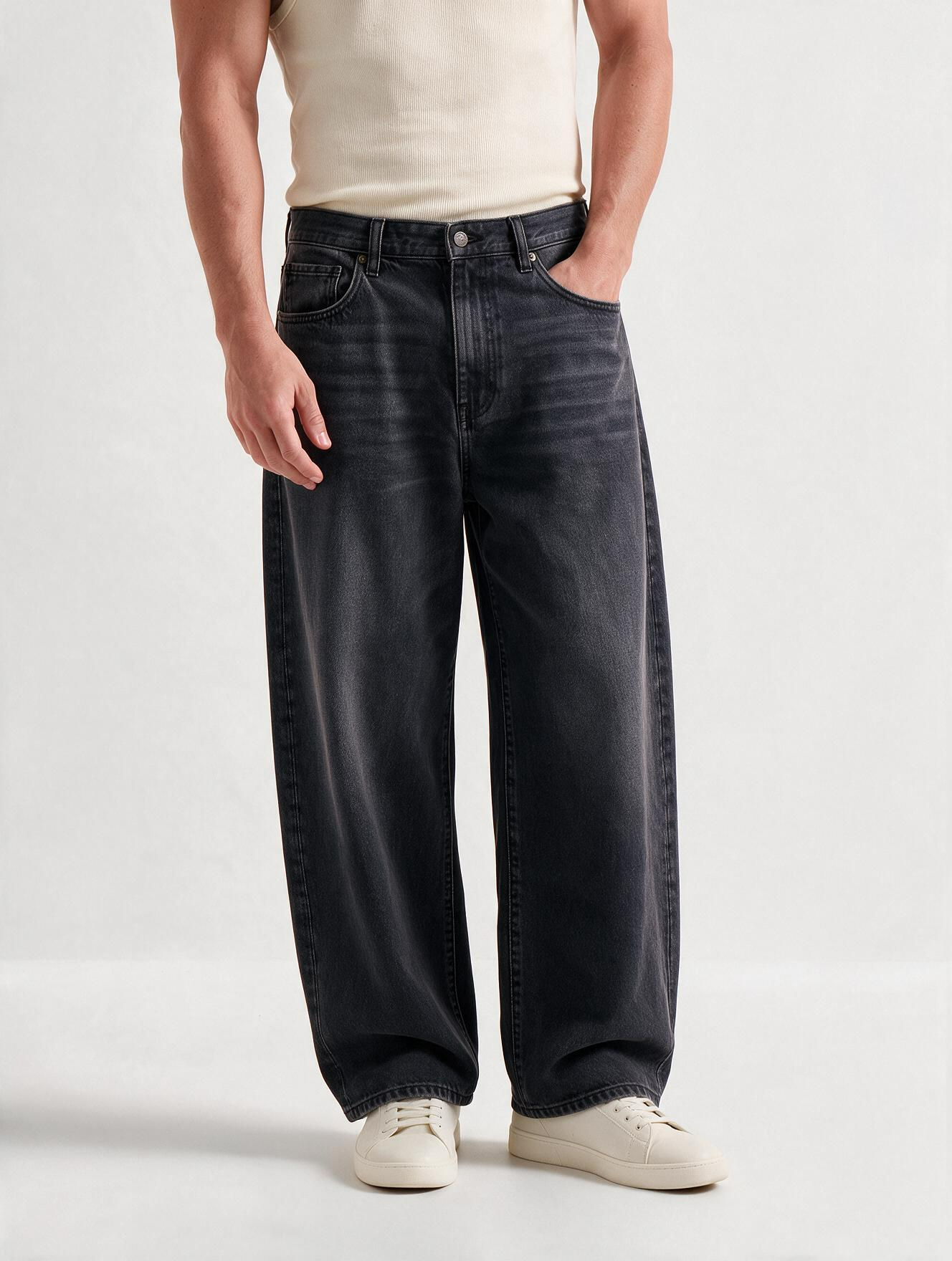 Men Black Baggy Jeans