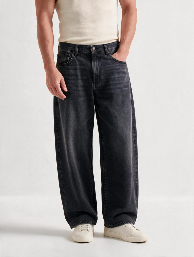 Men Black Baggy Jeans