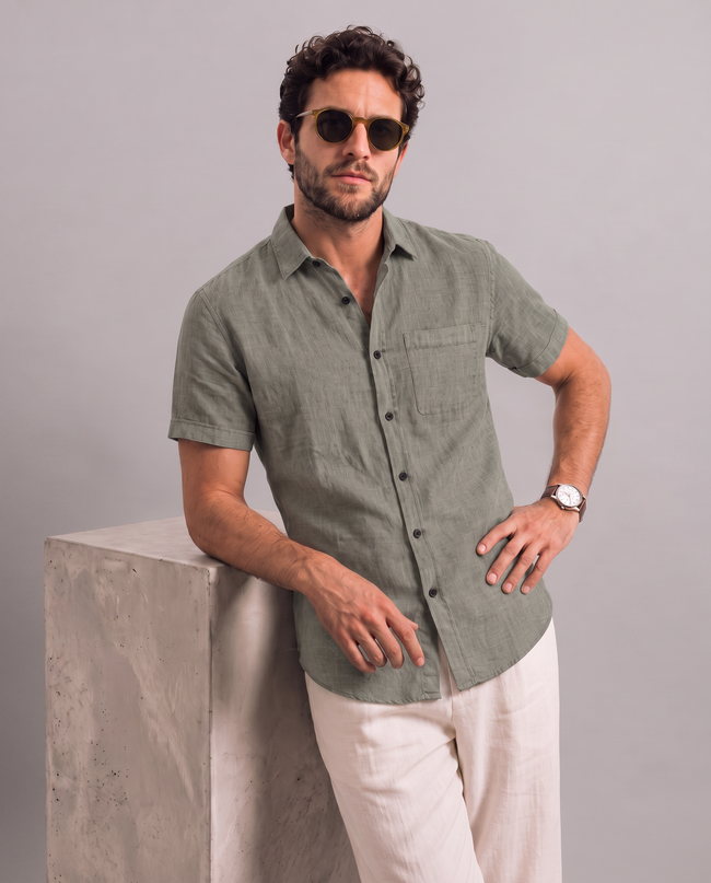Men Olive Regular Shirt