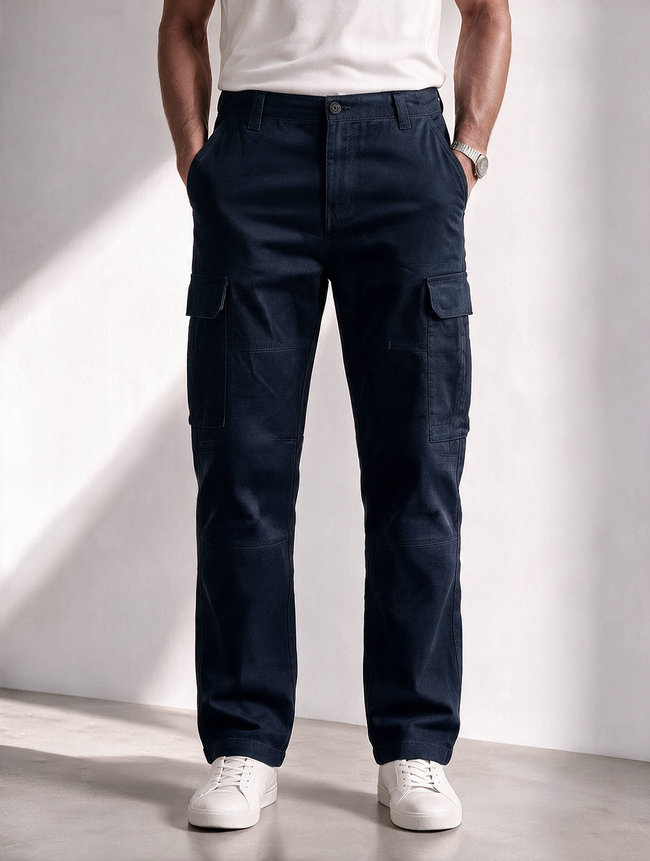 Men Dark Navy Cargo Pant