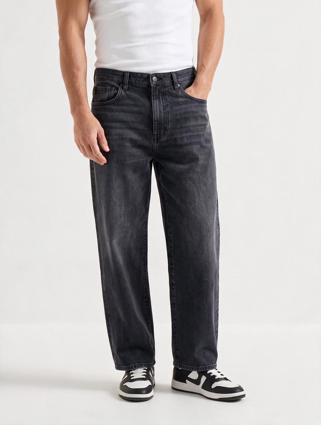 Men Black Baggy Jeans