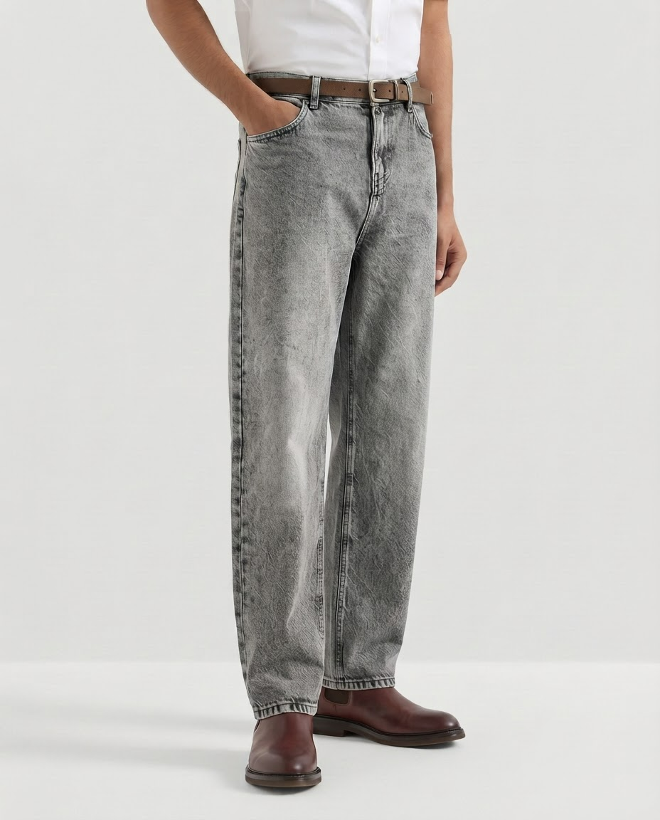 Men Light grey Baggy Jeans