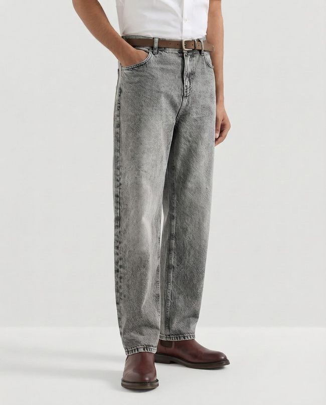 Men Light grey Baggy Jeans