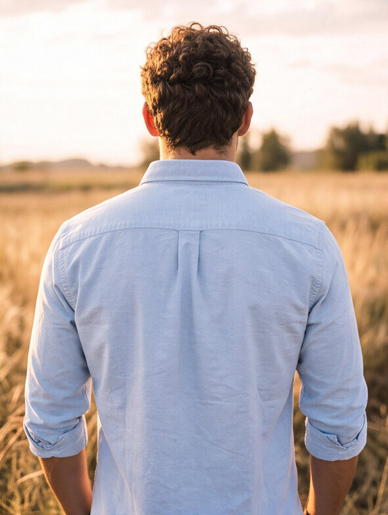 Men Light Blue Regular Shirt