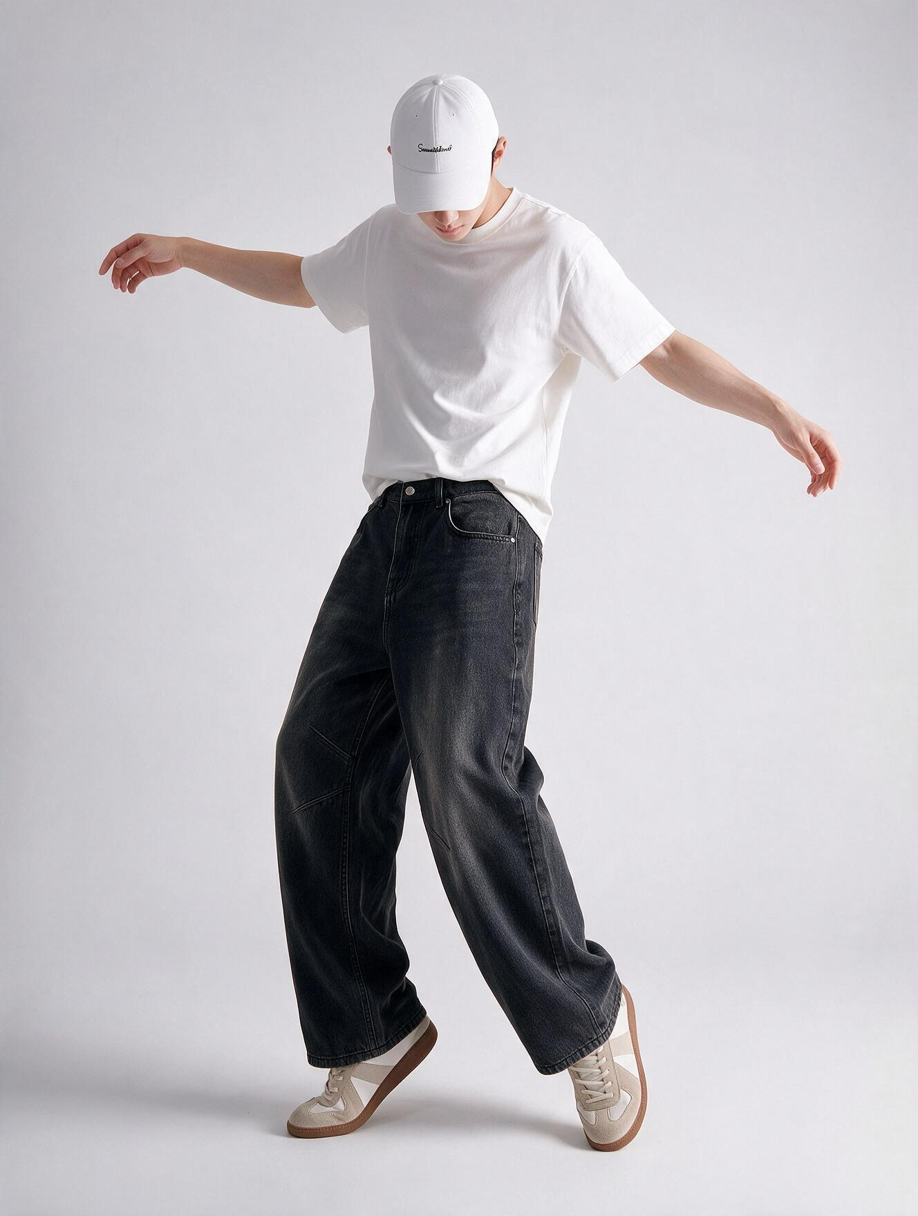 Men Black Baggy Jeans