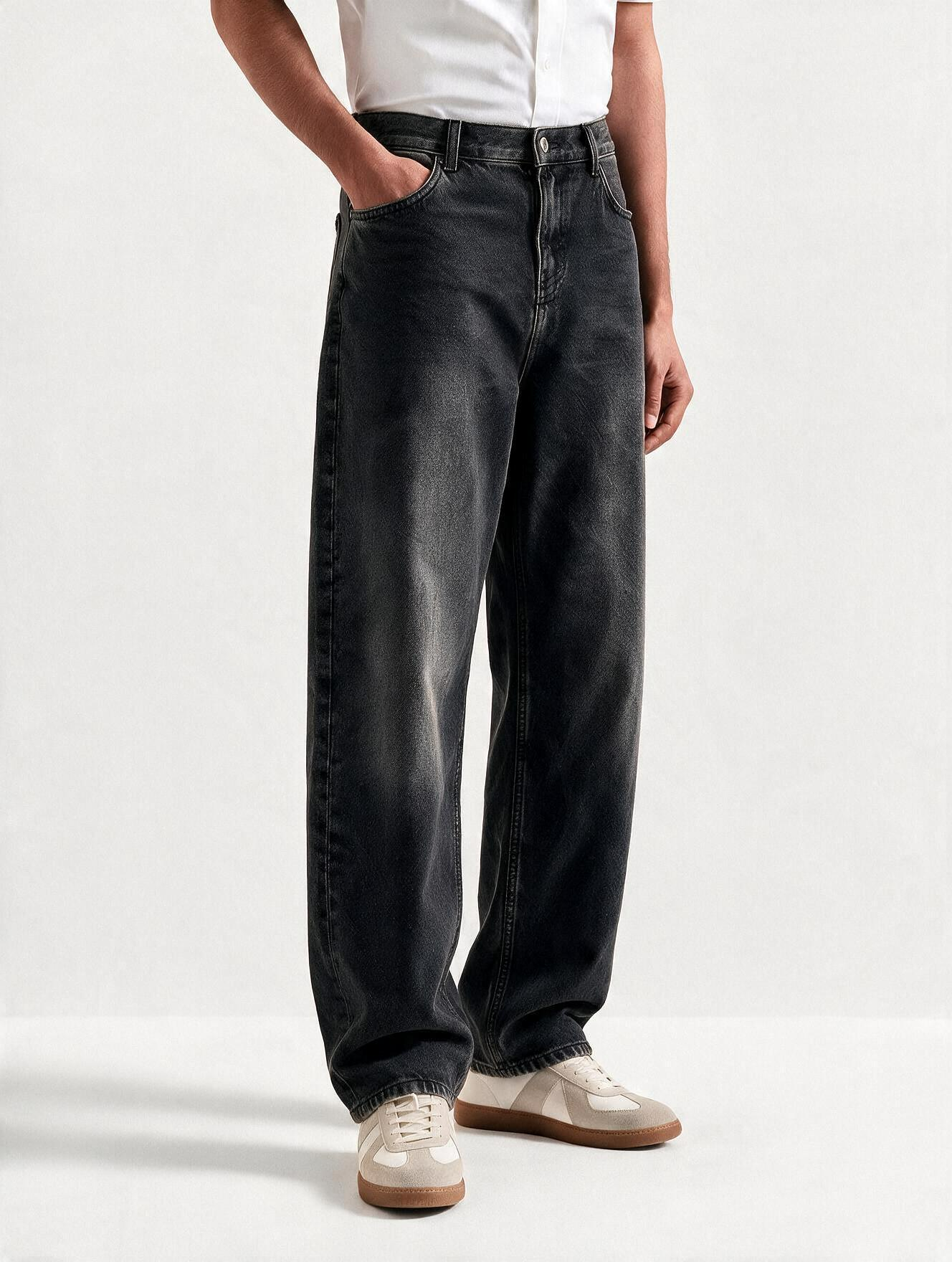Men Black Baggy Jeans