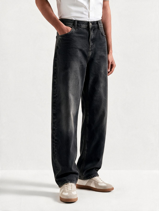 Men Black Baggy Jeans
