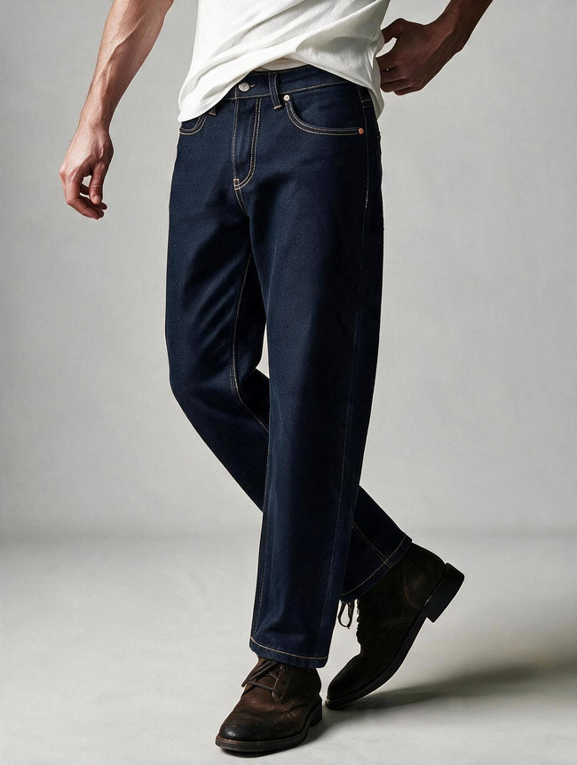 Men Dark blue Straight Fit Jeans