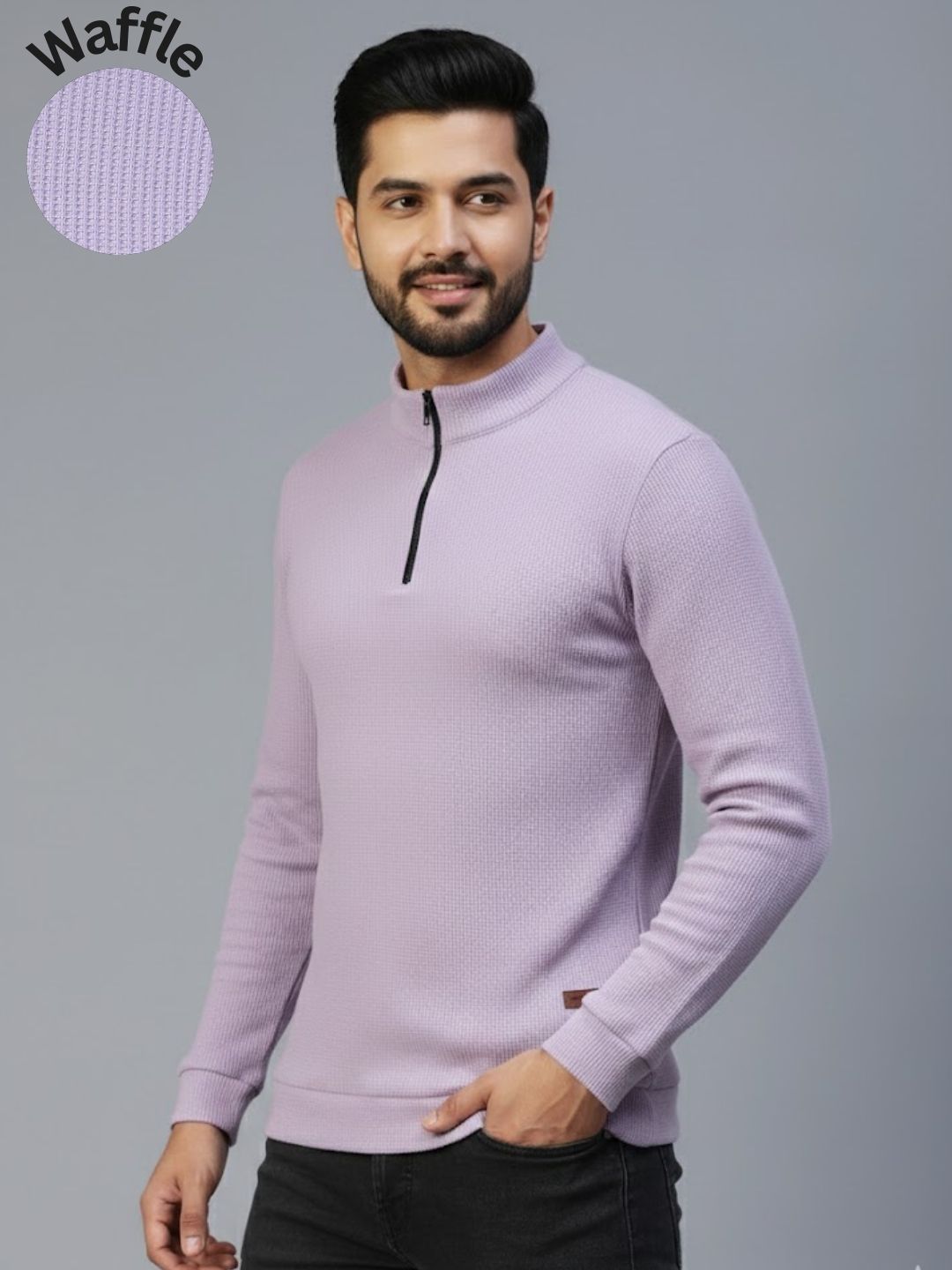 Men Purple Polo Neck T-Shirt